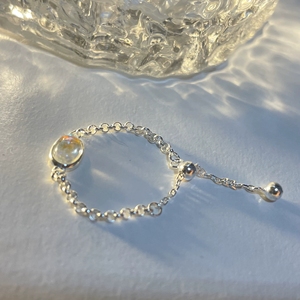 FY-JZ110 Anello da Donna di Alta Gamma con Pietra Blu in Argento <span class=keywords><strong>Sterling</strong></span> S925 Design di Nicchia alla Moda con Catena Morbida Estraibile Zircone per Indice Regolabile - Product Image 6