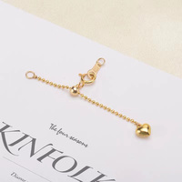 Chaîne de style perles en or 18 carats Au750, accessoires de joaillerie fine, perles, collier, bracelet, chaînes de cheville, chaîne d'extension de finition, fermoir