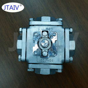 JTAIV DN15-DN40 Robinet à bille manuel OEM à quatre voies en acier inoxydable avec base filetée pour fluides - Product Image 6
