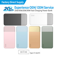 Batería Externa Portátil Personalizada Original de 35W 45W 65W 10000mAh 20000mAh con Carga Súper Rápida PD para Teléfono Móvil, Sin Marca