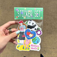 Packs d'autocollants de dessins animés imperméables personnalisés imprimés dans un sac OPP, autocollants découpés à la forme en vinyle PVC adhésif