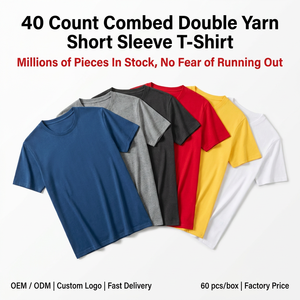 T-shirt en <span class=keywords><strong>coton</strong></span> peigné double fil 40S Arrive Guide – Qualité supérieure, couleur unie, manches courtes, idéal pour personnalisation de logo - Product Image 2