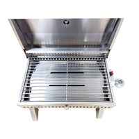 Gril de barbecue de table Gril de bateau portable marin Gril de barbecue à gaz en acier inoxydable avec support de tige