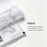 Étiquette textile RFID UHF longue portée avec impression personnalisée pour vêtements et accessoires 860-960 MHz