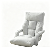 Canapé paresseux pliable et réglable en tissu technique imperméable avec accoudoirs en tissu pour une personne