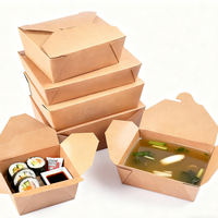 Pochettes en papier kraft biodégradables et écologiques pour nouilles et salades, avec estampage à chaud personnalisable