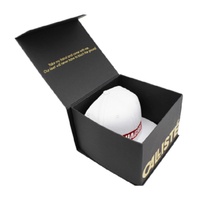 Boîte à chapeau magnétique carrée rigide en carton imprimée en noir personnalisée de luxe, emballage pour boîtes à chapeau de baseball