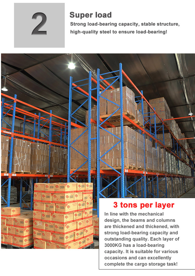 Customized heavy duty 4.5t per layer metal warehouse storage pallet shelving rack