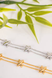 Golden Cross <b>Charm</b> <b>Bracelet</b> Sterling <b>Silver</b> Classic Jewelry Fine Fashion <b>Charms</b> Unisex Bulk - Product Image 3