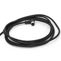 Connecteur industriel pré-moulé personnalisé M12 IP67 en alliage avec verrouillage par vis, câble de 3 m, connexion à filetage interne 3/4/5 broches