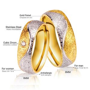 Prix d'usine 2021 pour les alliances de couple avec diamant, magnifiques designs d'alliances en or 18 carats, alliances de mariage en or - Product Image 2