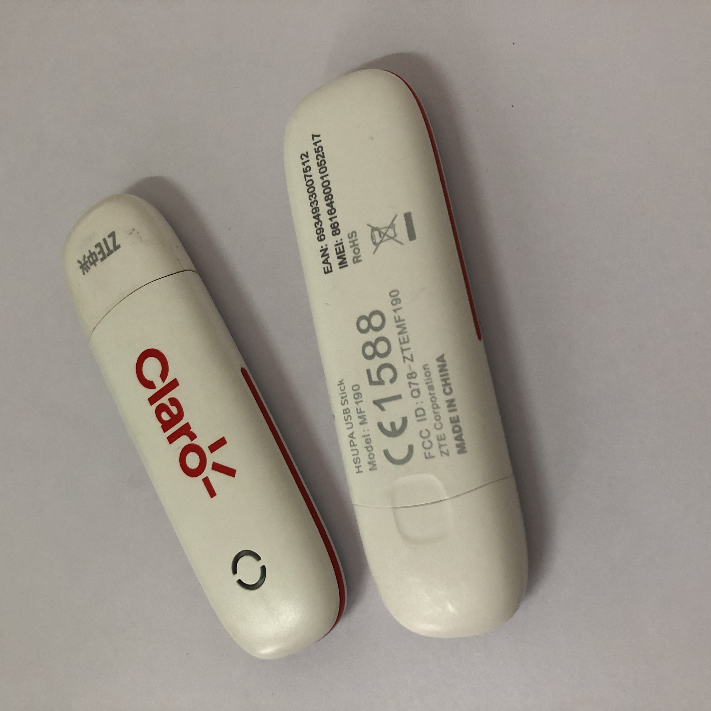 Бывший в употреблении ZTE MF190 разблокированный 3G GSM 7,2 Мбит/с USB мобильный модем