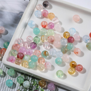 Perles rondes en acrylique de 8 mm, trou droit, perles en vrac pour la fabrication de bracelets, accessoires de bijouterie - Product Image 3