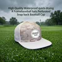 Gorra de Béisbol de 5 Paneles con Camuflaje, Personalizada, Cómoda, Impermeable, Transpirable, con Logotipo de PVC y Correa de Cuerda, para Deportes Diarios