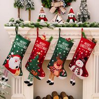 Decoración Navideña Familiar para Fiestas, Santa Claus, Muñeco de Nieve, Calcetines de Regalo, Medias Navideñas Grandes, Figuras y Juguetes de Tela