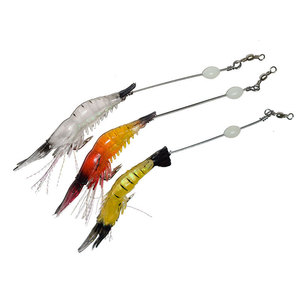 Leurre souple crevette 8,5 cm 6g 8 couleurs avec hameçon triple lumineux et émerillon, prêt à la pêche en <span class=keywords><strong>mer</strong></span> et en eau salée - Product Image 1