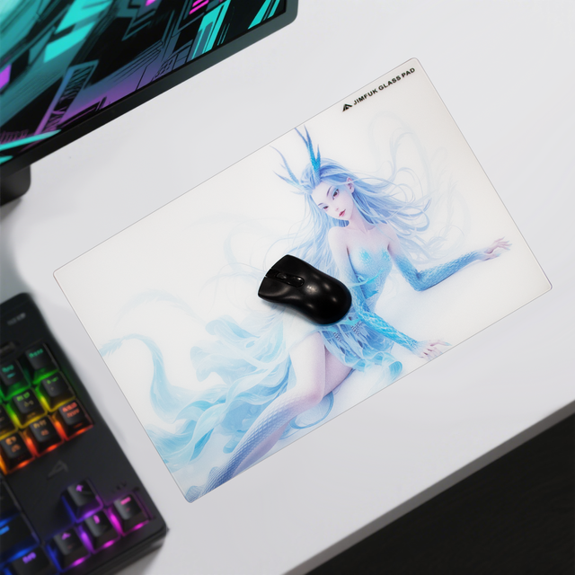 Gaming Glass Mouse Pad Waterproof Durable and Ultra Smooth Glass Mouse Mat for Gaming Accessories