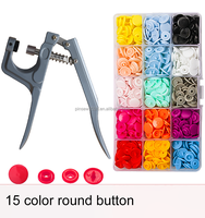 Kit d'outils d'installation de boutons-œil multicolores DIY avec pince à pression manuelle en fer étanche pour usage domestique et projets créatifs