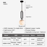 Lustre moderne de luxe en cuivre et marbre, luminaire suspendu pour chambre à coucher, ambiance chaleureuse, en albâtre, pour appartement et hôtel