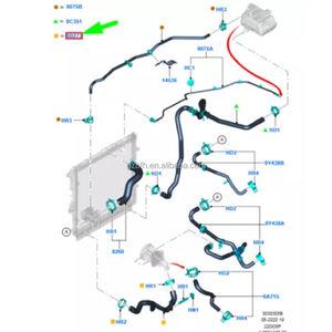 ชุดท่อหม้อน้ำด้านล่างสำหรับรถฟอร์ด เรนเจอร์ มาสด้า บีที-50 <span class=keywords><strong>2.2</strong></span> ทีดีซีไอ ปี 2011- 2125961 AB39-8B273-AE AB39-8B273-AC - Product Image 6