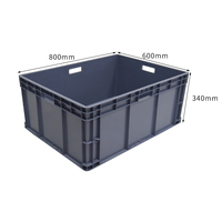 Caisse logistique en plastique solide de 800*600*340 mm, norme européenne, robuste, empilable, pour entrepôt et centre de distribution