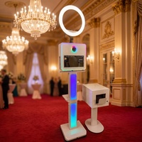 Cabina de Fotos DSLR con Pantalla Táctil LCD de 15.6 Pulgadas, Software Gratuito Instalado, Soporte con Luz LED, para Bodas y Selfies, de Fácil Montaje