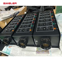 Caja de Distribución de Energía Portátil para DJ, 16A, 6 Salidas, Azul/Gris, Enchufe NAC3MPB, Monofásico, Entrada Socapex de 19 Pines, Caja de Alimentación de 19 Pines