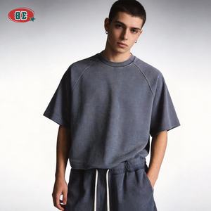 T-shirts à manches courtes en tissu gaufré pour hommes, personnalisables avec logo brodé ou impression numérique, grandes tailles, coupe ample de qualité supérieure - Product Image 3