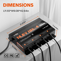 Câble de sortie 4 banques 12V 10A 78.74 pouces Chargeur de batterie au lithium IP65-rated Protection de charge intelligente Indicateur LED 2 ans