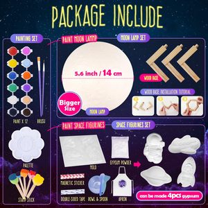 Kit de lampe <span class=keywords><strong>à</strong></span> peindre soi-même <span class=keywords><strong>pour</strong></span> <span class=keywords><strong>la</strong></span> lune Cadeaux de Noël DIY Space Moon Night Light article de <span class=keywords><strong>cadeau</strong></span> personnalisé - Product Image 6