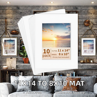 Passe-partout carré blanc sans acide S&L pour cadre photo, de 11x14 à 8x10 pouces, avec finition laiton vieilli pour impressions