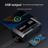 Démarreur de voiture 4 en 1 avec batterie de secours 6000 mAh, compresseur d'air, boîte de démarrage rapide, gonfleur de pneus, pompe à air pour pneus