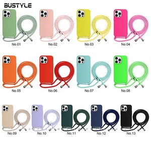 Coque de <span class=keywords><strong>téléphone</strong></span> en silicone avec cordon tour de cou pour iPhone 13 12 14 15, étui en silicone avec bandoulière - Product Image 6