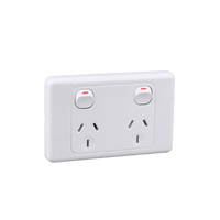 Enchufe de Pared Profesional de Fábrica, Estándar Australiano y Neozelandés, 10A, Doble Toma de Corriente, Aprobado por SAA, 250V, PC, GPO2
