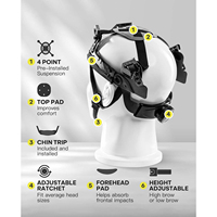 Casque de sécurité blanc à visière intégrale ventilée de type V, suspension à 4 points à cliquet, en HDPE, certifié OSHA ANSI Z89, pour la construction