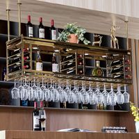 Porte-bouteilles mural en bois rustique de luxe, support pour vin, étagère de présentation