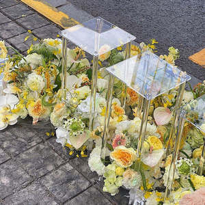 OEM AURORA Clear <b>Acrylic</b> Square Pedestal <b>Stand</b> Customizable Color Size Easy Installation Display Riser for Shop Window Wedding - Product Image 3