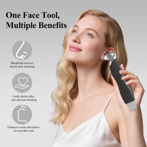 2026年新作 ダブルヘッドメタルフェイシャルローラー スキンスクラバーツール 黒ずみ除去&アイスローラー 洗顔ブラシ フェイスマッサージャー - Product Image 2