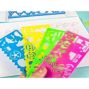 创意绘画多功能拼图人体示踪几何标尺学生绘画工具绘画标尺学习艺术工具 - Product Image 1