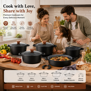 Juego de Utensilios de Cocina de Aluminio Fundido Antiadherente de 12 Piezas (22-32cm) con Fondo de Inducción para Cocina - Venta al por Mayor - Product Image 5