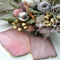 Plateau personnalisé en quartz rose naturel et cristal rose