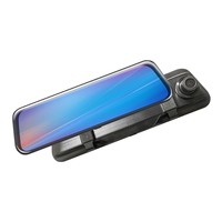 Caméra de voiture à double objectif avec écran tactile de 9,66 pouces, angle de 170 degrés, WDR, rétroviseur, enregistreur vidéo, WiFi, GPS, ADAS, contrôle par application