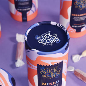 100% carton rigide biodégradable mélange de qualité alimentaire poudre sèche thé papier emballage amande Kraft bidon avec doublure en papier ciré - Product Image 1