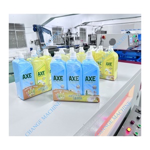 Đầy đủ tự động giặt chất tẩy rửa món ăn-rửa chất tẩy rửa làm đầy đóng nắp thu nhỏ dây chuyền sản xuất đóng gói điền Máy Uốn Tóc bồng - Product Image 6