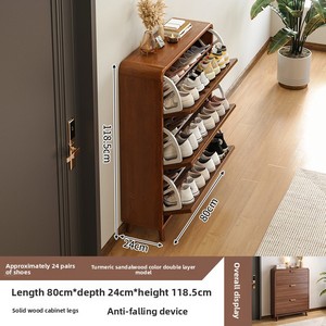 <span class=keywords><strong>Scarpiera</strong></span> Moderna Portatile in Legno con Ante <span class=keywords><strong>e</strong></span> Struttura in Metallo Dorato, Contenitore Durevole per Arredamento Soggiorno <span class=keywords><strong>e</strong></span> Hotel, Pieghevole - Product Image 3