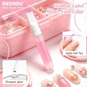 Colle à ongles longue durée 2g rose à tête plate sans UV pour nail art DIY, adhésif à ongles marque privée, fournisseur OEM de colle à ongles - Product Image 1