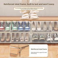 Boîte de rangement transparente épaisse anti-poussière à installation gratuite pour chaussures et vêtements, organisateurs de systèmes de placards personnalisés pour sous le lit