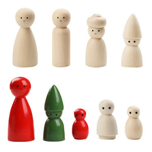 Muñecos de Madera sin Acabado de 23 cm, Figuras Pintadas para Manualidades, Juego de Juguetes para Niños - Product Image 1