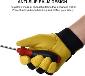 Guantes <span class=keywords><strong>de</strong></span> Seguridad Negros y Amarillos para Protección <span class=keywords><strong>de</strong></span> Manos, Guantes <span class=keywords><strong>de</strong></span> Jardinería, Guantes <span class=keywords><strong>de</strong></span> <span class=keywords><strong>Trabajo</strong></span> Utilitarios para Mecánicos, Construcción, Conducción - Product Image 4