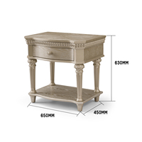 Table de Chevet Vintage en Bois de Luxe, Table d'Appoint Traditionnelle pour Villas, Salons et Chambres à Coucher